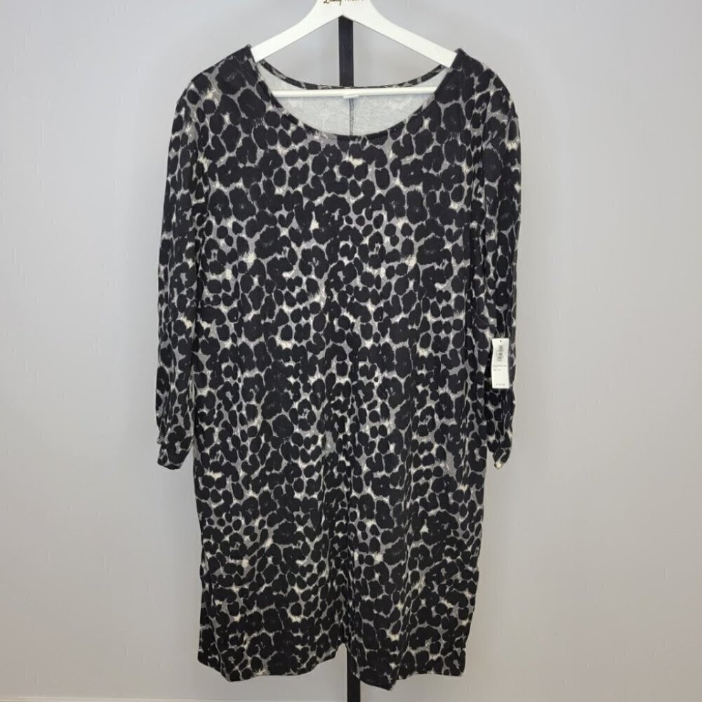 Old Navy Leopard Print Long Sleeve Dress, XL, Nwt